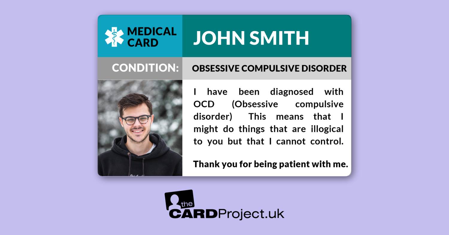 OCD (Obsessive compulsive disorder) Awareness Photo Medical ID Alert Card 